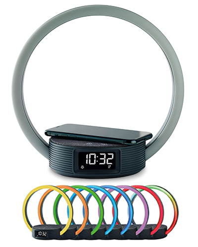 ceas si incarcator telefon, cu lampa cu lumina naturala