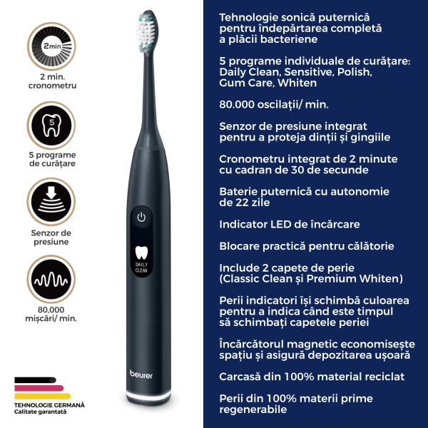 Beurer Beurer SC 50 Periuta de dinti electrica sonica Midnight Ink Green Planet -  33