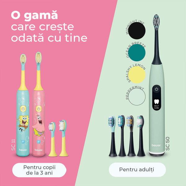 Beurer Periuta de dinti electrica sonica pentru copii, SC 11 Seastar Pink -  33