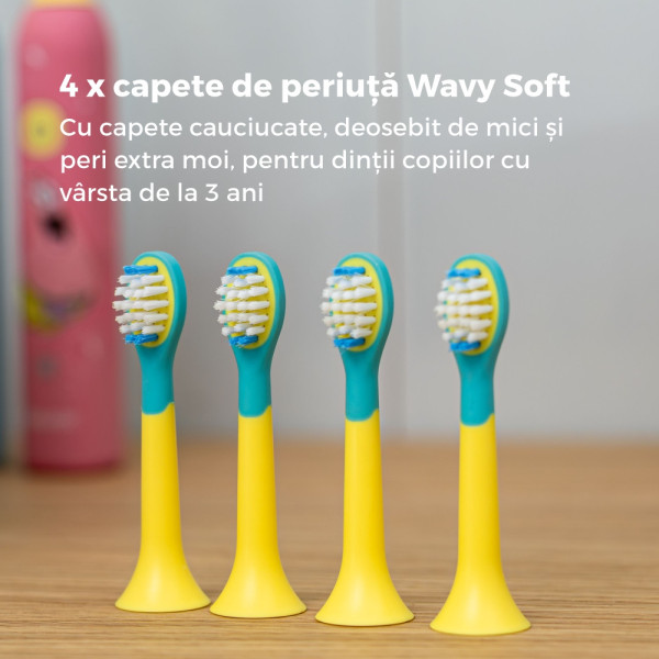 Beurer 4 x Capete periuta electrica sonica SC 11, Wavy Soft, peri extra-moi, 3-7 ani -  33