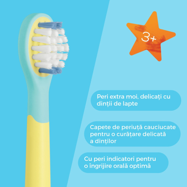 Beurer 4 x Capete periuta electrica sonica SC 11, Wavy Soft, peri extra-moi, 3-7 ani -  33