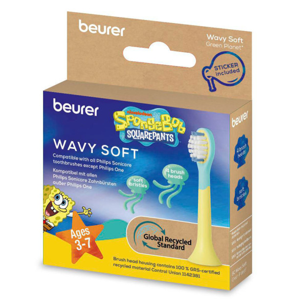 Beurer 4 x Capete periuta electrica sonica SC 11, Wavy Soft, peri extra-moi, 3-7 ani -  33