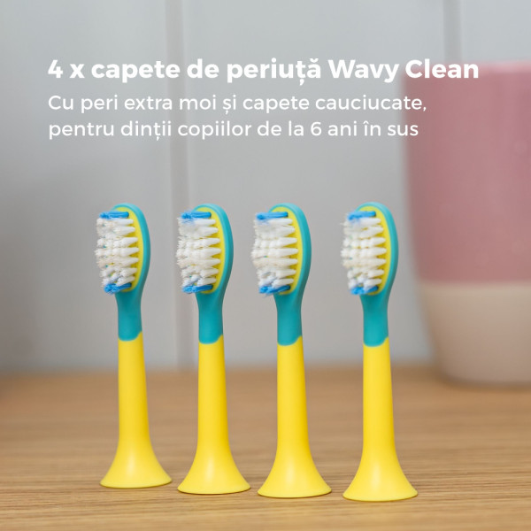 Beurer 4 x Capete periuta electrica sonica SC 11, Wavy Clean, peri extra-moi, 6 ani+ -  33
